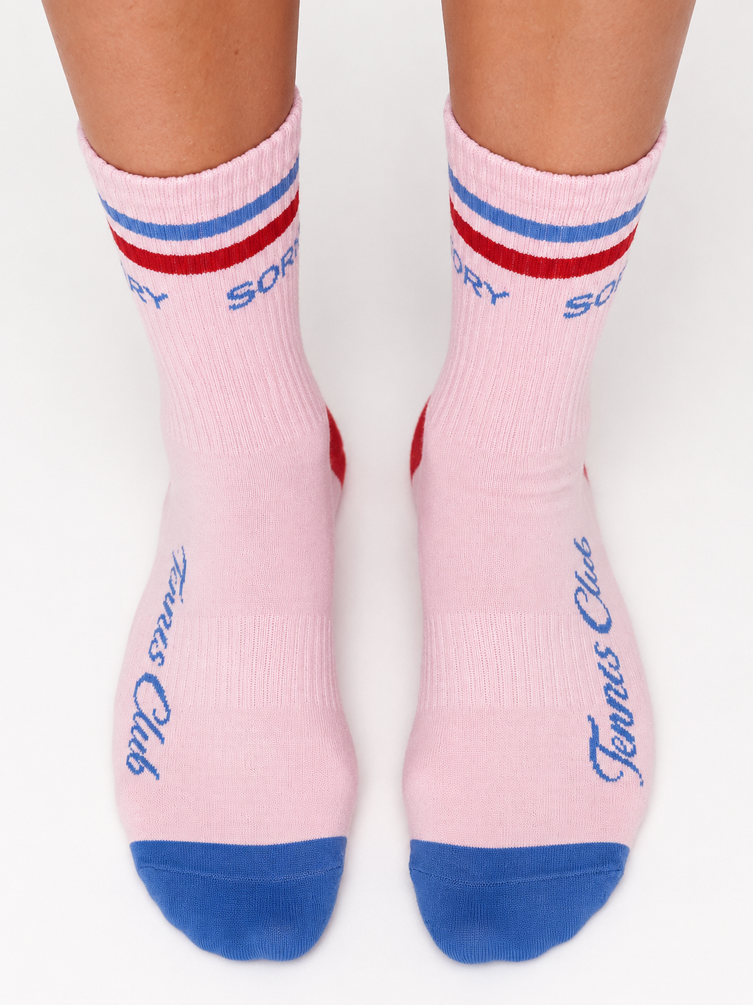SORRY Tennis Club Socks - pink pair