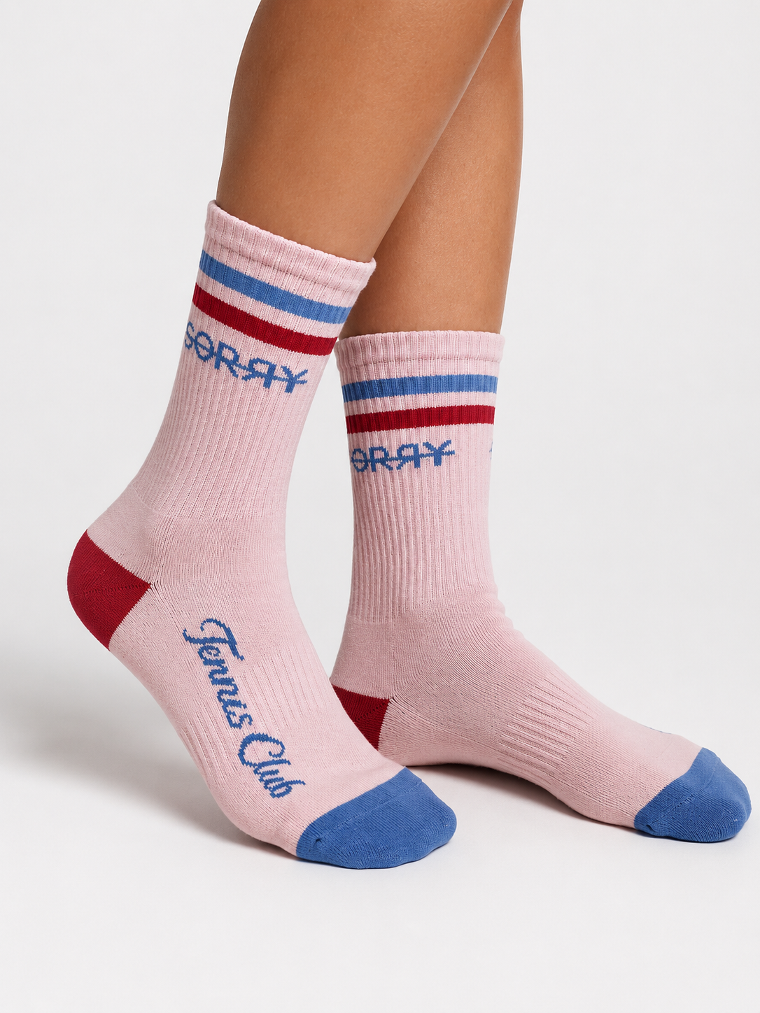 SORRY Tennis Club Socks - pink pair